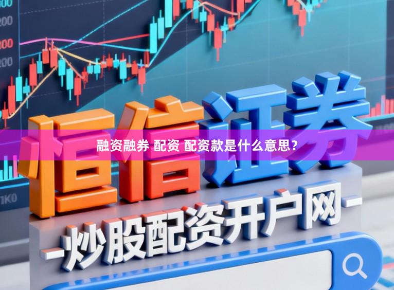 融资融券 配资 配资款是什么意思？